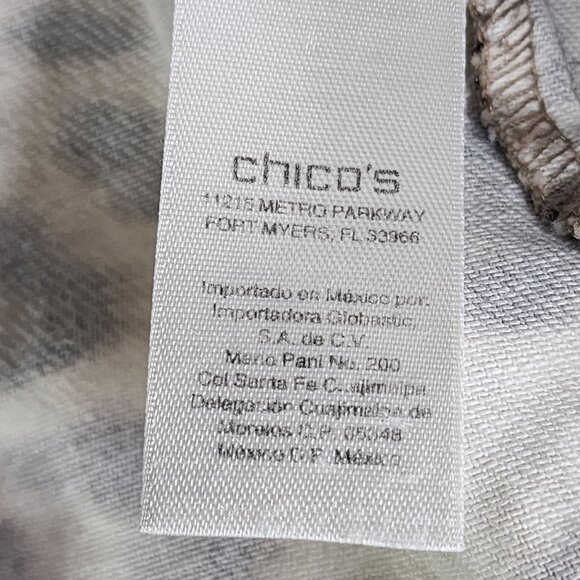 Chico's Brown Leopard Print Jacket Button Up Front Pockets Long Sleeve Size 1 - Picture 7 of 12